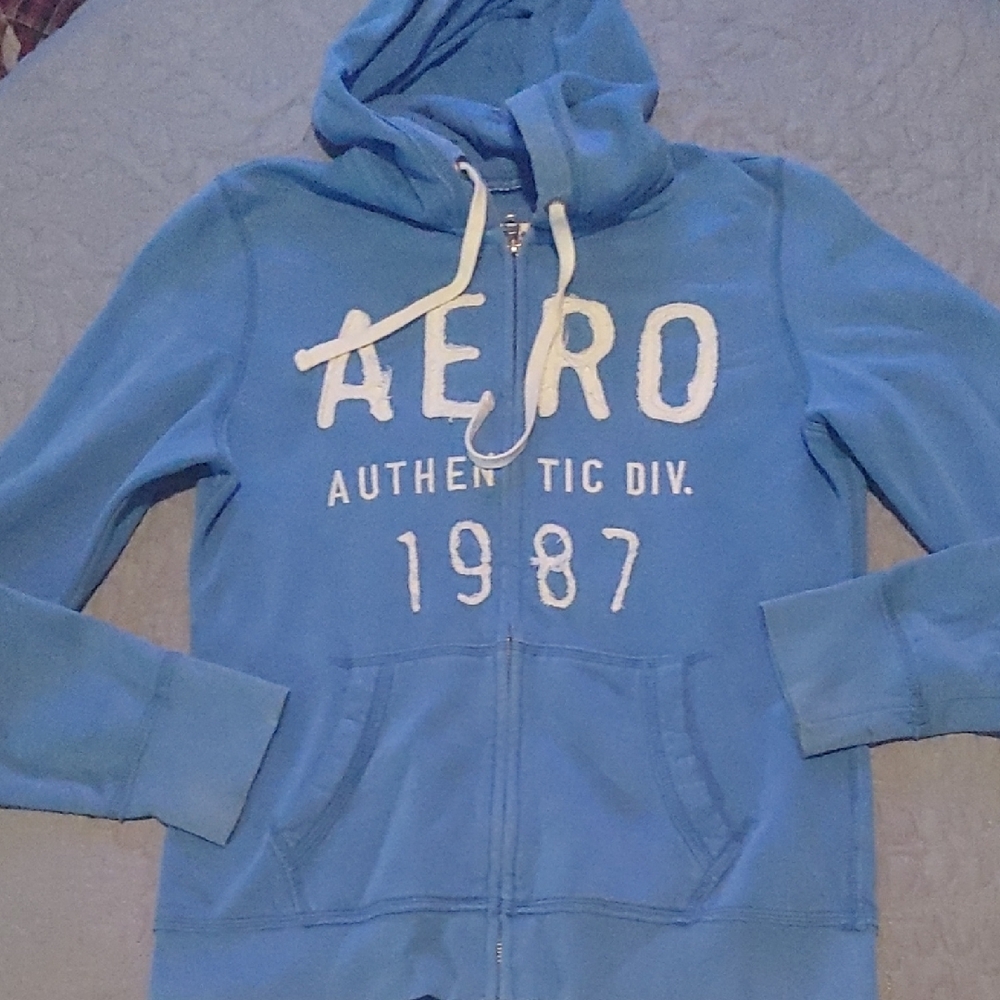 👌Free Add On Girls Aeropostale Blue Hoodie with Zip Closure Sz Lg